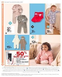 Prix et réduction Grenouillère dans le prospectus Carrefour en cours Offre Grenouillère dans le catalogue Carrefour du moment à la page 20