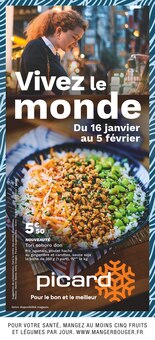 Catalogue Picard, 16/01/2023 - 05/02/2023, Vivez le monde, 8 pages Prospectus Picard en cours, "Vivez le monde", 8 pages