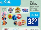 Mini-Softbälle Paw Patrol im ALDI SÜD Prospekt Mini-Softbälle Paw Patrol von Nickelodeon im aktuellen ALDI SÜD Prospekt für 3,99 €