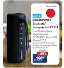 Bluetooth-Lautsprecher BT 214 im ALDI SÜD Prospekt Bluetooth-Lautsprecher BT 214 von Blaupunkt im aktuellen ALDI SÜD Prospekt für 19,99 €