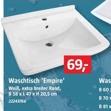 Waschtisch 'Empire' bei BAUHAUS in Bergisch Gladbach Waschtisch 'Empire' im Angebot bei BAUHAUS Bergisch Gladbach für 69,00 €