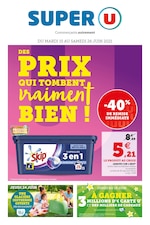 Catalogue Super U à Plascassier, avec 44 pages Prospectus Super U à Plascassier, "Des prix qui tombent vraiment bien !", 44 pages, 15/06/2021 - 26/06/2021