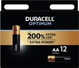 Lot de 12 piles Optimum AA - Duracell en promo à 6,68 € chez Géant Casino Lot de 12 piles Optimum AA - Duracell dans le catalogue Géant Casino