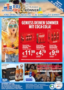 Coca Cola im Getränke City Prospekt "Aktuelle Angebote" mit 4 Seiten (München)