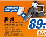Akku Kettensäge Einhandsäge U20 im Angebot bei expert in Regensburg Akku Kettensäge Einhandsäge U20 Angebote von Litheli bei expert Regensburg für 89,00 €