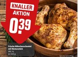 Frische Hähnchenschenkel mit Rückenstück Angebote bei REWE Moers für 0,39 €