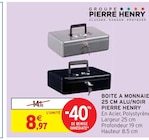 Boite à monnaie 25 cm alu/noir - Pierre Henry - Intermarché à Nîmes Boite à monnaie 25 cm alu/noir - Pierre Henry en promo chez Intermarché Nîmes à 8,97 €