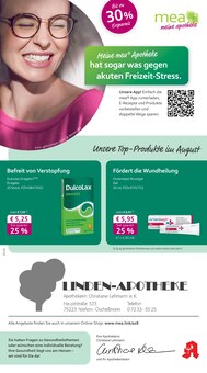 Aktueller mea - meine apotheke Prospekt "Unsere August-Angebote" Seite 1 von 4 Seiten für Niefern-Öschelbronn