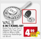 6-IN-1-KABEL-SET im Angebot bei Marktkauf in Ludwigsburg 6-IN-1-KABEL-SET Angebote von VALE bei Marktkauf Ludwigsburg für 4,99 €