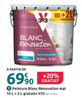 Peinture Blanc Rénovation mat 10 L + 2 L gratuits - V33 - Mr.Bricolage à Carcassonne Peinture Blanc Rénovation mat 10 L + 2 L gratuits - V33 en promo chez Mr.Bricolage Carcassonne à 69,90 €