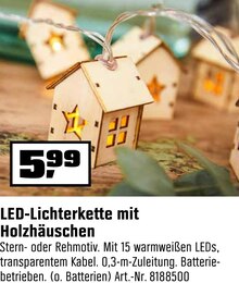 OBI Aalen - LED-Lichterkette mit Holzhäuschen LED-Lichterkette mit Holzhäuschen Angebot bei OBI Aalen im Prospekt "SCHMÜCK DICH GLÜCKLICH!"