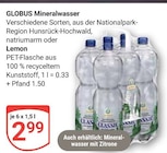 Aktuelles Mineralwasser oder Lemon Angebot bei GLOBUS in Duisburg ab 2,99 €