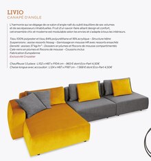 Livio canapé d’angle - Crozatier à Ivry-sur-Seine Livio canapé d’angle en promo chez Crozatier Ivry-sur-Seine à 965,00 €
