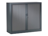 Armoire basse monobloc à rideaux GENERIC - 100 x 120 x 43 cm - anthracite/anthracite - VINCO en promo chez Bureau Vallée Albi à 259,00 €