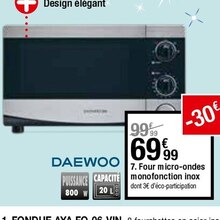 Four micro-ondes monofonction inox - But à Aulnay-sous-Bois Four micro-ondes monofonction inox en promo chez But Aulnay-sous-Bois à 69,99 €