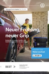 Aktueller Volkswagen Werkstatt & Auto Prospekt in Mühlheim und Umgebung, "Neuer Frühling, neuer Grip" mit 1 Seite, 01.03.2025 - 31.05.2025