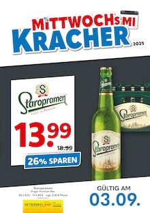 Aktueller Getränkeland Prospekt "Mittwochskracher" Seite 1 von 1 Seite für Kröpelin