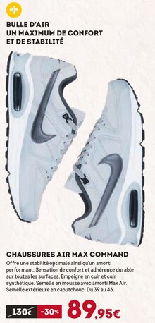 Chaussures air max command - Sport 2000 à Aulnay-sous-Bois Chaussures air max command en promo chez Sport 2000 Aulnay-sous-Bois à 89,95 €