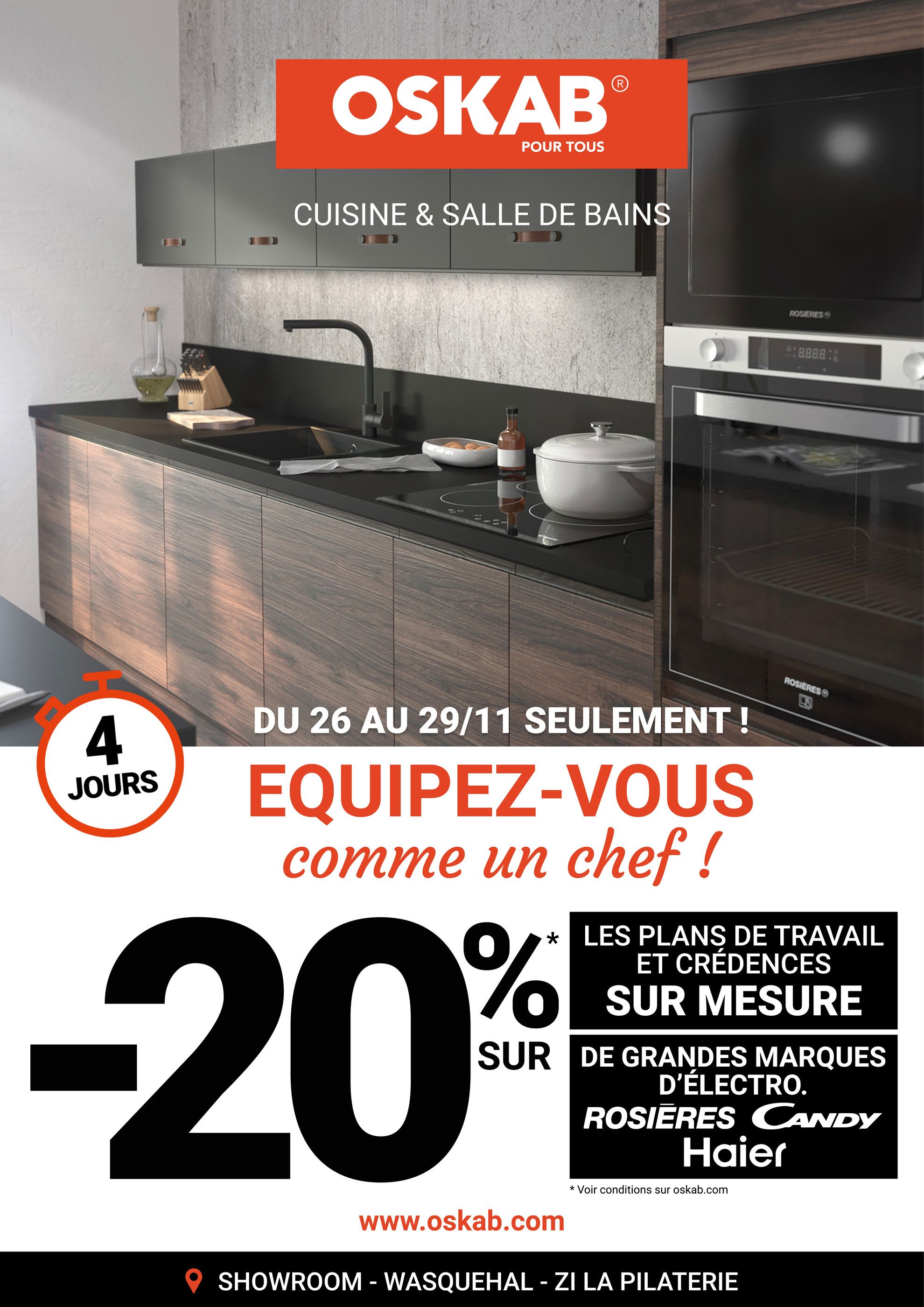 Catalogue Oskab à Lille, avec 10 pages Prospectus Oskab à Lille, "Equipez-vous comme un chef !", 10 pages, 26/11/2021 - 29/11/2021
