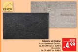 Fußmatte mit Struktur 60 x 90 cm Angebote von Dekor bei Marktkauf Schwabach für 4,99 €