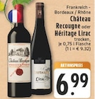 Château Recougne oder Héritage Lirac Angebote von Château Recougne bei E center Köln für 6,99 €