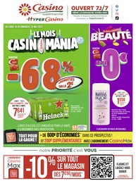 Catalogue Casino Supermarchés à Plouvain, avec 40 pages Prospectus Casino Supermarchés à Plouvain, "Le mois Casinomania", 40 pages, 16/05/2022 - 29/05/2022