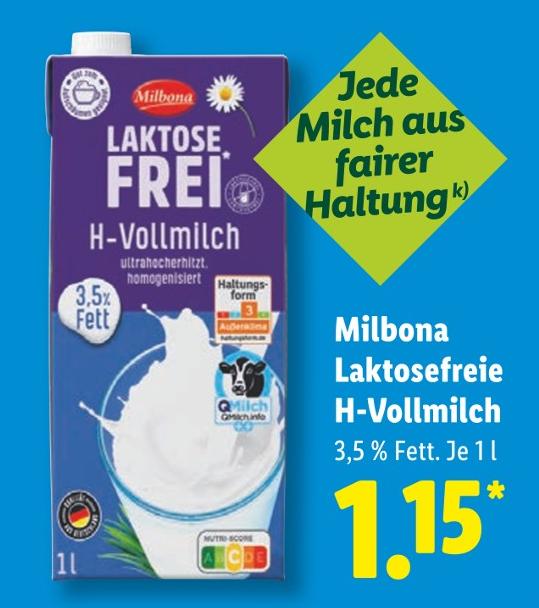 Laktosefreie H-Vollmilch