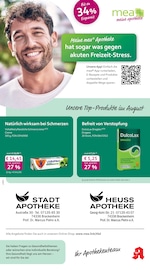 mea - meine apotheke Apotheken Prospekt der aktuellen Woche mit 4 Seiten, gültig von 01.08.2026 bis 31.08.2026, in Bönnigheim und Umgebung Aktueller mea - meine apotheke Apotheken Prospekt in Bönnigheim und Umgebung, "Unsere August-Angebote" mit 4 Seiten, 01.08.2026 - 31.08.2026