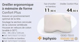 Oreiller ergonomique à mémoire de forme - INPHYSIO en promo chez Technicien de Santé Tours à 44,90 €