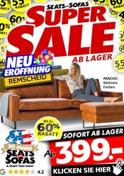 Ecksofa im Seats and Sofas Prospekt in Leverkusen Aktueller Seats and Sofas Prospekt mit Ecksofa, "SUPER SALE", Seite 1