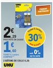 2 bâtons de colle 8,2g - UHU en promo chez E.Leclerc Brest à 1,60 €