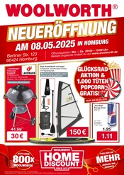 Aktueller Woolworth Kaufhaus Prospekt in St. Wendel und Umgebung, "NEUERÖFFNUNG IN HOMBURG" mit 8 Seiten, 08.05.2025 - 08.05.2025