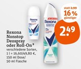 Nonstop Deospray oder Roll-On Angebote von Rexona bei tegut Jena für 2,49 €