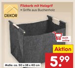 Filzkorb mit Holzgriff Angebote von DEKOR bei Netto Marken-Discount Aachen für 5,99 €