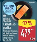 Lachsfiletportion im Angebot bei ALDI Nord in Werder Lachsfiletportion Angebote von Golden Seafood bei ALDI Nord Werder für 4,79 €