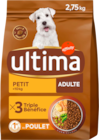 CROQUETTES POUR CHIEN ADULTE MINI AU POULET ULTIMA - ULTIMA - Auchan Hypermarché à Perpignan CROQUETTES POUR CHIEN ADULTE MINI AU POULET ULTIMA - ULTIMA en promo chez Auchan Hypermarché Perpignan à 11,03 €