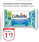 Feuchtes Toilettenpapier im Angebot bei GLOBUS in Herne Feuchtes Toilettenpapier Angebote von Cottonelle bei GLOBUS Herne für 1,19 €