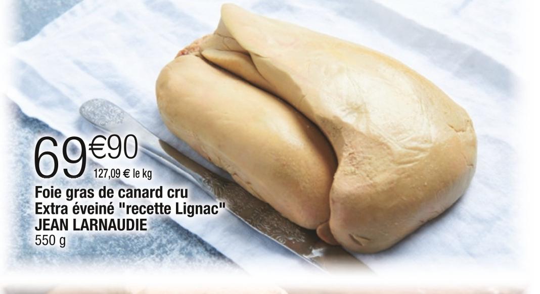 Promo Foie gras de canard cru extra déveiné chez Lidl