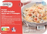 Promo Poulet et mini-farfalles sauce aux 3 fromages à 2,69 € dans le catalogue Picard à Villeneuve-Loubet
