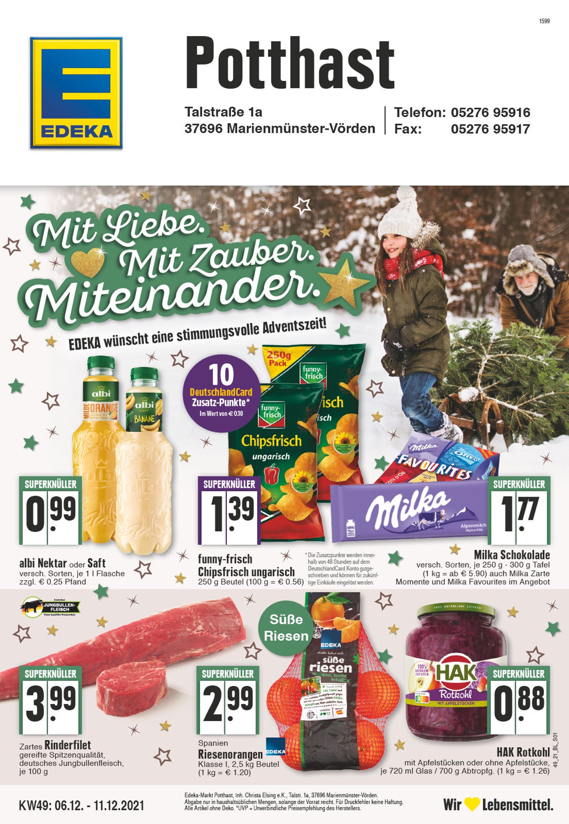 EDEKA Prospekt für Marienmünster mit 32 Seiten EDEKA Prospekt für Marienmünster: "Aktuelle Angebote", 32 Seiten, 06.12.2021 - 11.12.2021