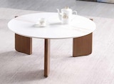 Table basse Nanda manguier et marbre Ø91,5cm en promo chez Maxi Bazar Vitry-sur-Seine à 249,99 €