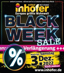 Möbel Inhofer Prospekt "BLACK WEEK SALE" für Geretsried, 46 Seiten, 28.11.2022 - 03.12.2022