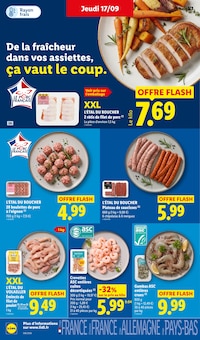 Promotion Crevettes Crues dans le prospectus Lidl, valable du 17/09/2026 au 23/09/2026 Promo Crevettes Crues dans le catalogue Lidl du moment à la page 10