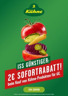 Lebensmittel im Kühne Prospekt "Iss günstiger: 2€ Sofortrabatt!" mit 3 Seiten (Bremen)