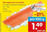 Norwegisches Lachsfilet bei Netto Marken-Discount im Bottrop Prospekt für 1,49 €