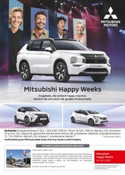 Aktueller Mitsubishi Werkstatt & Auto Prospekt in Leonberg und Umgebung, "Mitsubishi Happy Weeks" mit 1 Seite, 15.09.2025 - 13.10.2025