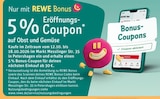 5 % Eröffnungs-Coupon Angebot in Petershagen 5 % Eröffnungs-Coupon im aktuellen Prospekt bei REWE in Petershagen