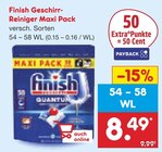 Geschirr-Reiniger Maxi Pack im Angebot bei Netto Marken-Discount in Celle Geschirr-Reiniger Maxi Pack Angebote von Finish bei Netto Marken-Discount Celle für 8,49 €