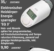 Elektronischer Heizkörper-Energiesparregler 'EQ 3' bei BAUHAUS in Saarbrücken Elektronischer Heizkörper-Energiesparregler 'EQ 3' im Angebot bei BAUHAUS Saarbrücken für 9,90 €