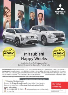 Aktueller Mitsubishi Prospekt für Neunburg (Wald) und Ungebung, Seite zum blättern Mitsubishi Prospekt Mitsubishi Happy Weeks mit Seite in Neunburg (Wald) und Umgebung